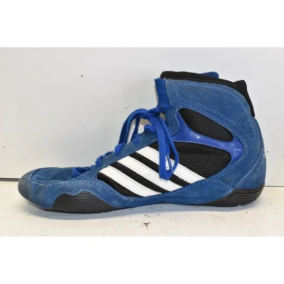 Adidas Pretereo 2.0 Wrestling Shoes Blue Mens 7 G50524 High Top Suede Boxing Gym - Picture 4 of 9